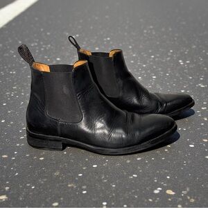 Jack Erwin Men’s Ellis Black Full Grain Leather Chelsea Boots Size 9